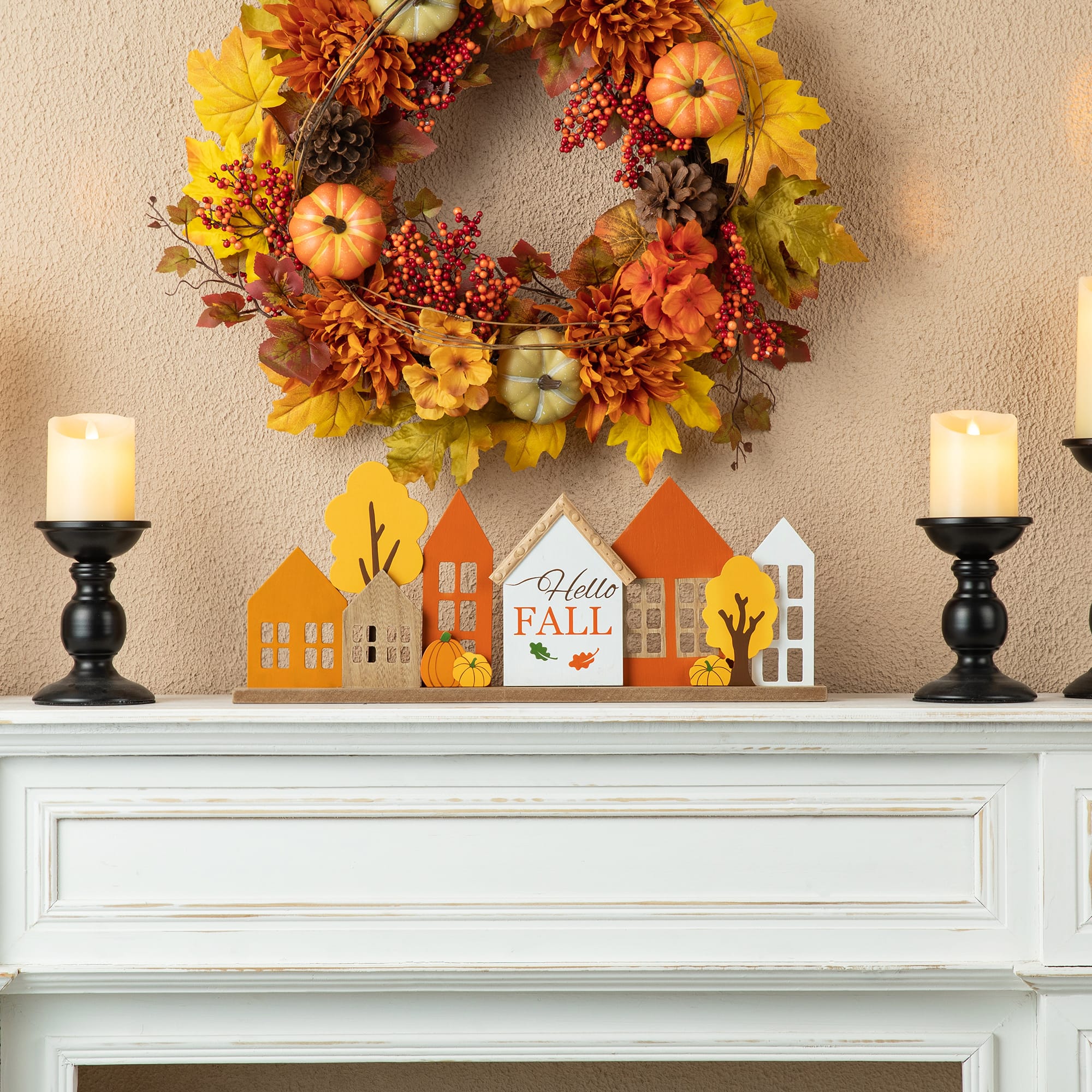 Glitzhome® 20" Fall Wood House Table Décor